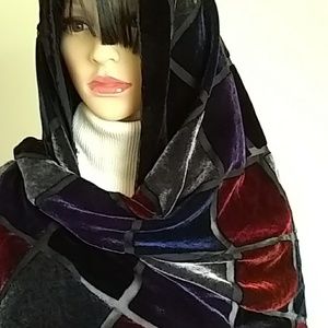 Viscose and Silk burnout velvet scarf AS IS